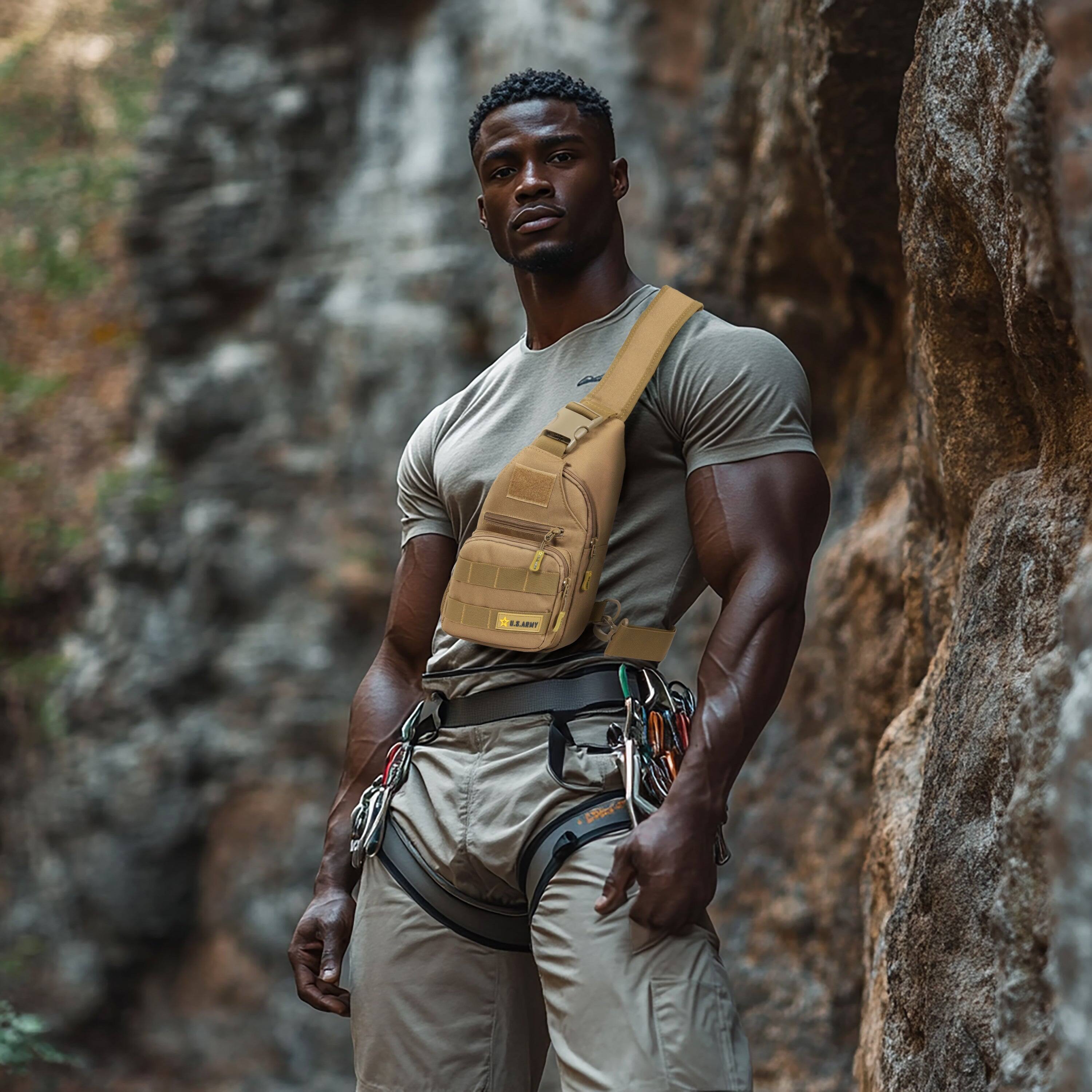 Alt View 1. US Army - DELTA High Performance Tactical Sling Bag - COYOTE.