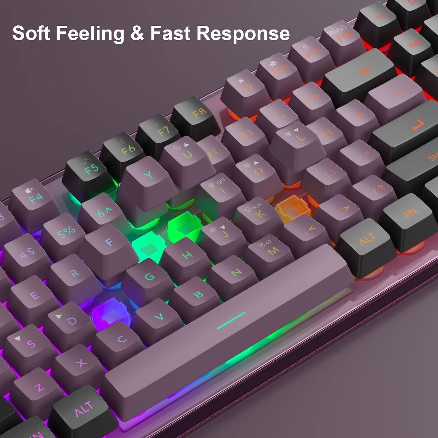 Soft Feeling & Fast Response

Win G F12 F11 F10
PS
SV INS

8
F8 F7 0) F6 F5 OFF F4 Mode 6^ 5% J F 4 $ H M R G N E  D V S C X Z ALT h.
V
ALT
SH FN