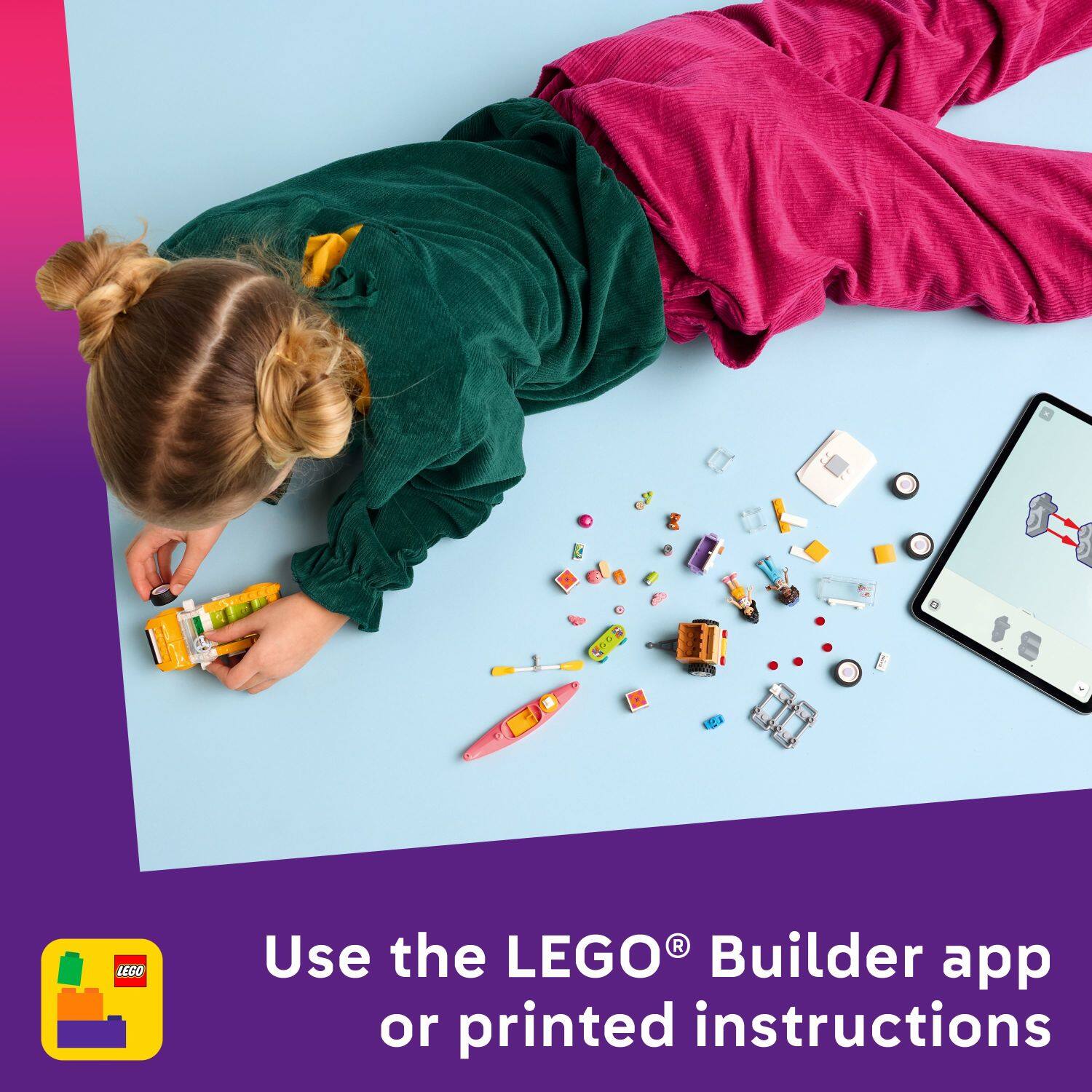 LEGO® Builder app or printed instructions