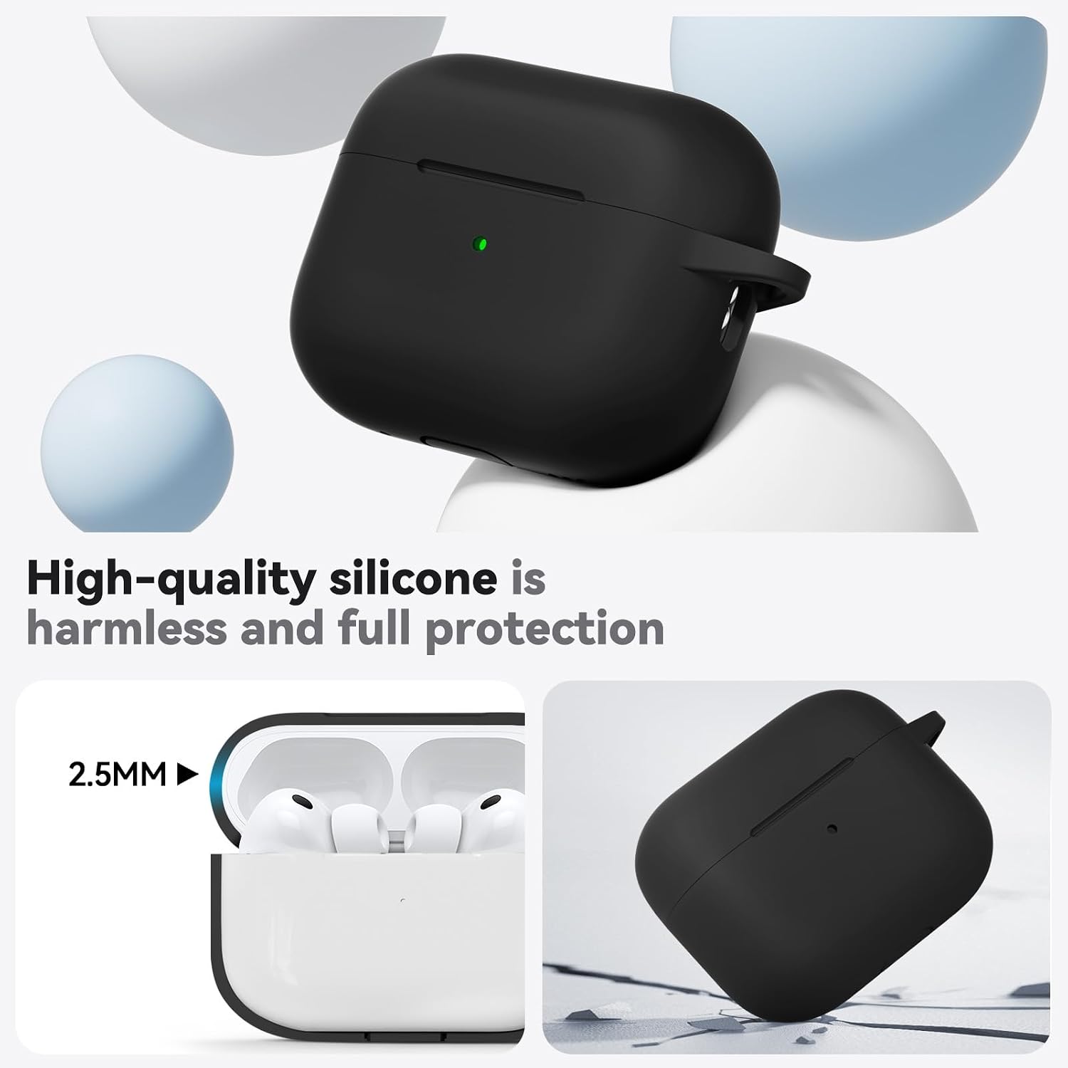 High-quality silicone is harmless and full protection  
2.5MM