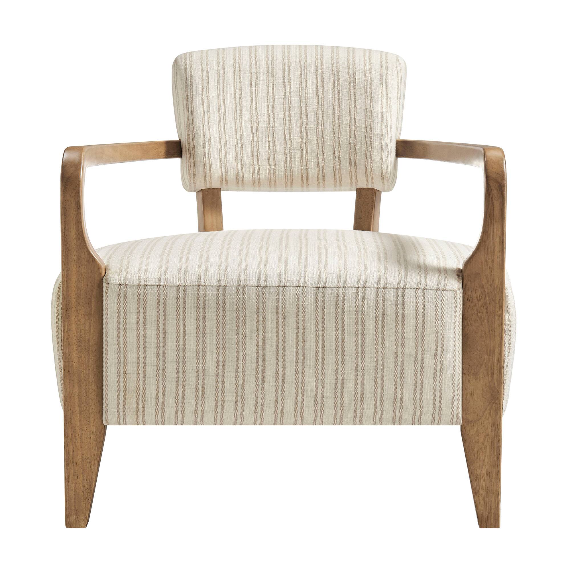 Alt View 4. Modway - Zinnia Striped Fabric Upholstered Accent Chair by Modway - Oatmeal Stripe.