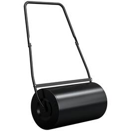 Outsunny - 46L Lawn Roller, Push/Tow Behind Sod Roller with U Shaped Handle, Water Filled Yard Roller for Garden, Lawn, Backyard - Black