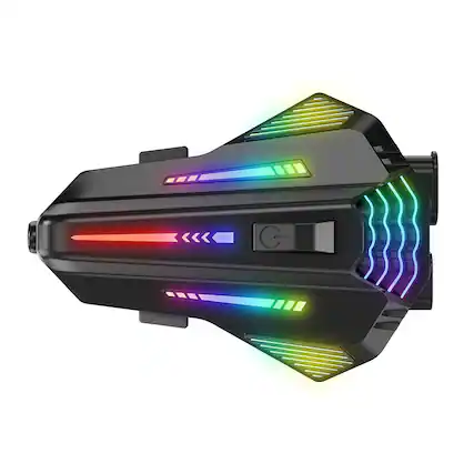 Front. Cluzine - RGB Motorcycle Helmet Bluetooth Headset Headphones, Bluetooth 6.0, ENC Noise Cancel, Music Sharing.