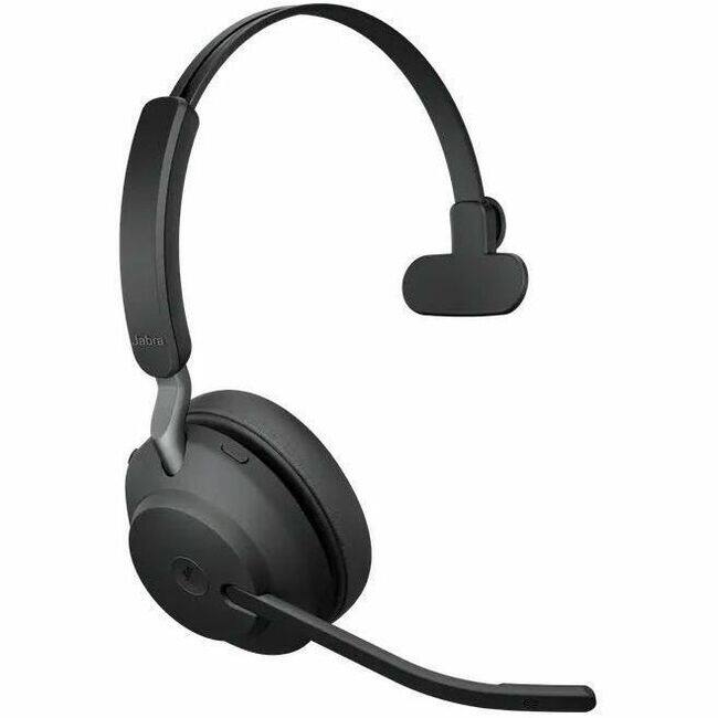 Front. Jabra - Jabra Evolve2 65 Headset - Microsoft Teams Certification - Mono - Wireless - Bluetooth - 98.4 ft - On-ear, Over-the-head - Black.