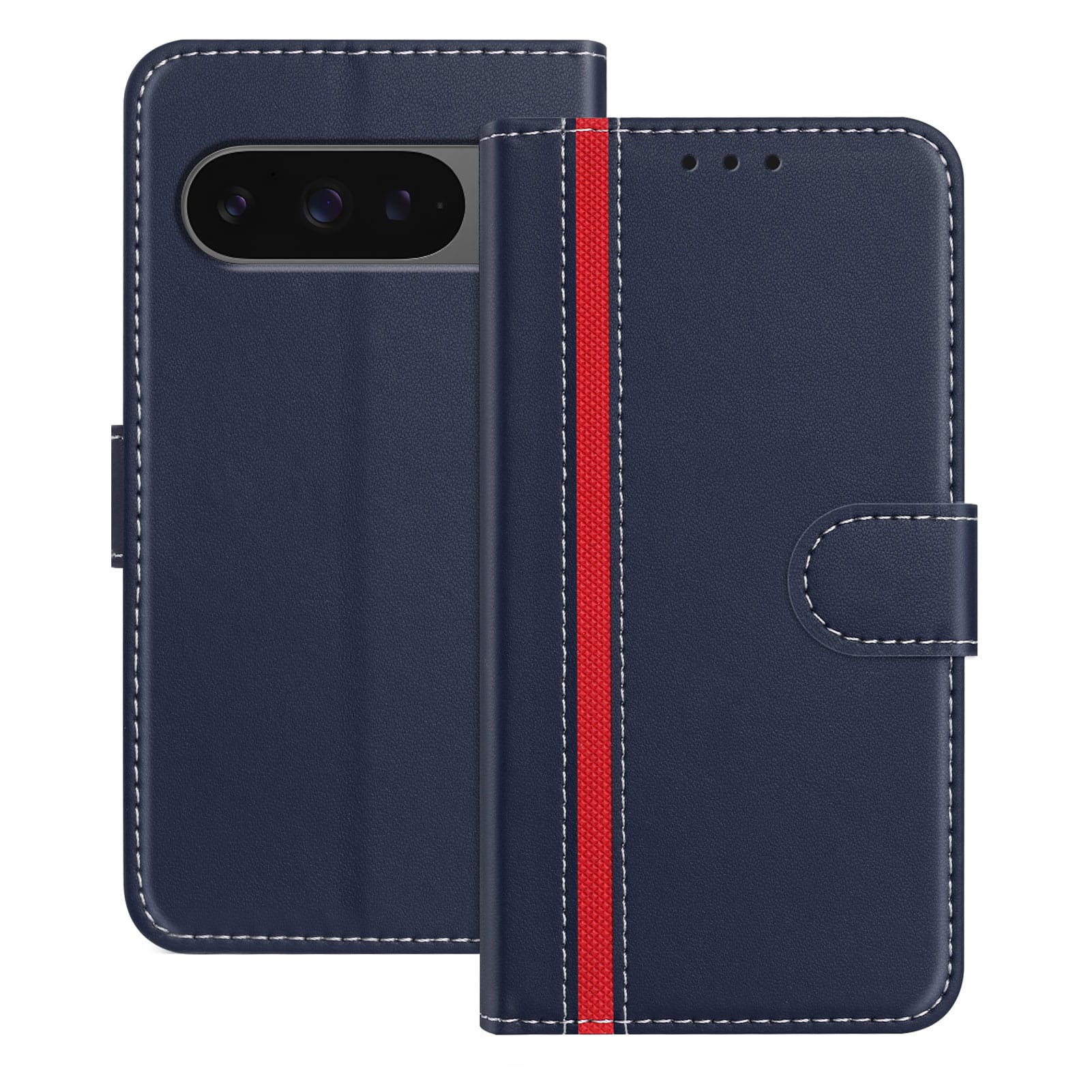 Dteck - Slim Card Holder Case for Google Pixel 10 Pro XL,PU Leather Magnetic Closure Shockproof TPU Inner Flip Wallet Cover - Blue price history on PriceWatchPro
