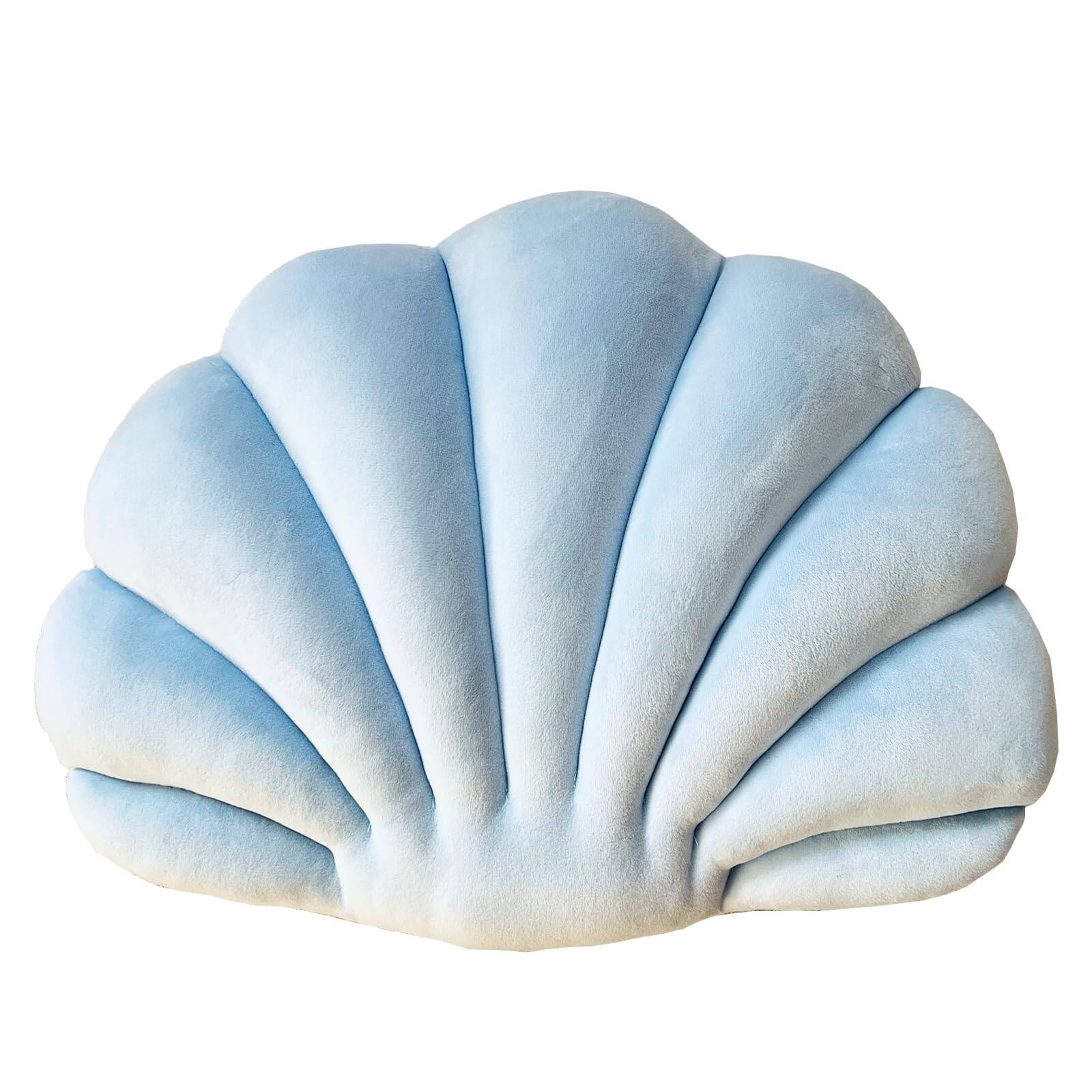 Alt View 1. Paradigms Interiors - Shell Pillow Seashell Pillows Patio Shaped Gifts Accent Series Ultra Soft Cushion For Bed Living Room 3d In... - Light Pink-14 x 11 inches.