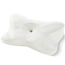 AENKYO - Cervical Neck Pillow for for Neck Support Pillow Memory Foam Bed Pillows - White