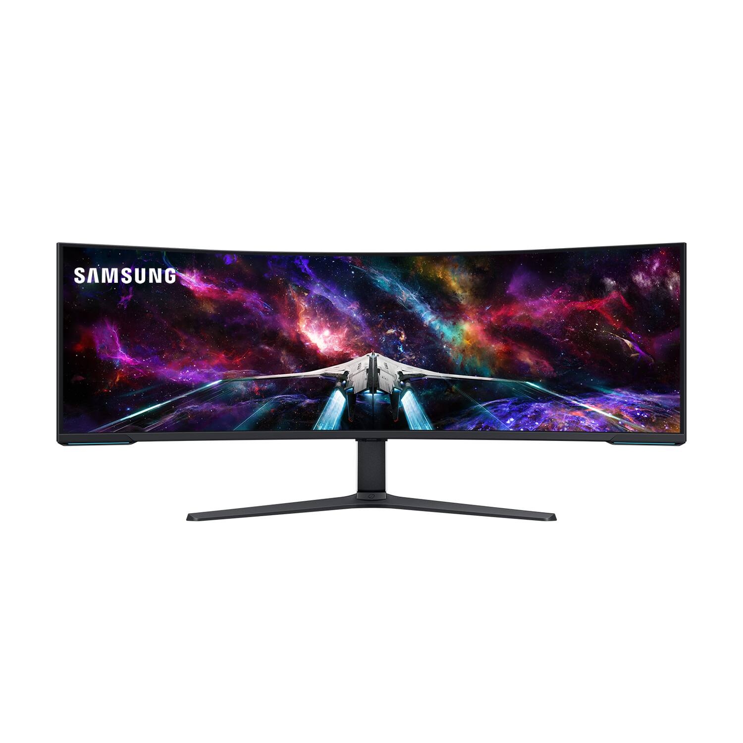 Alt View 4. Samsung - 57" Odyssey Neo G9 Dual 4K UHD Quantum Mini-LED 240Hz 1ms HDR 1000 Curved Gaming Monitor (HDMI 2.1, DP 2.1, USB 3.0) - Black.