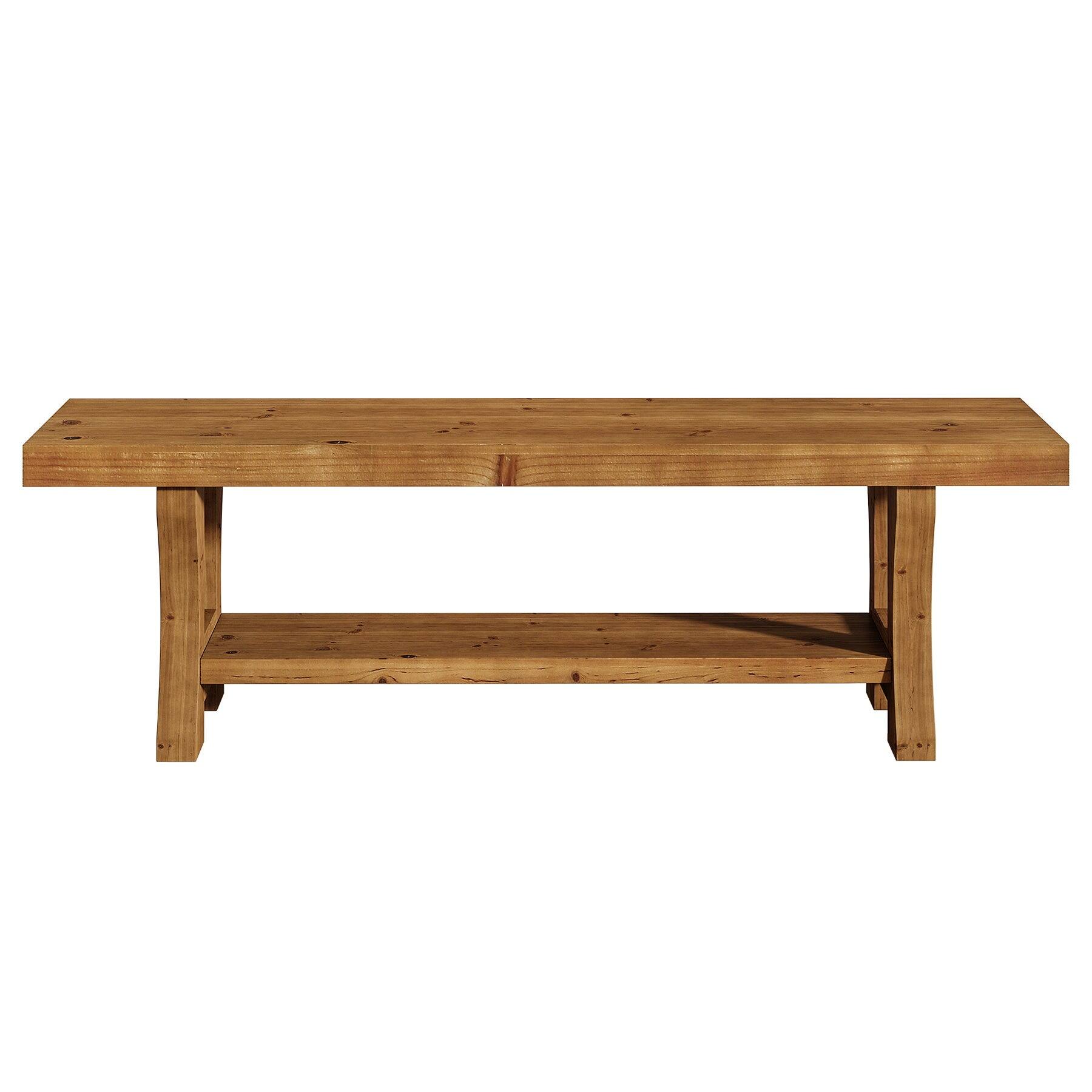 Alt View 4. Tribesigns - Office Reception Bench with Solid Wood Construction, Storage Shelves, for Office Entryways and Waiting Areas - Brown.