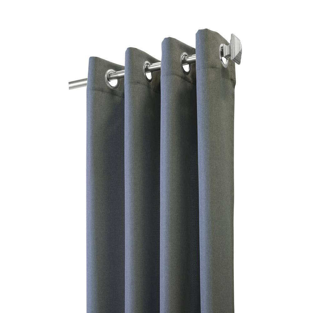 Left. Commonwealth Home Fashions - Habitat Margaret Light Filtering Window Treatment Grommet Curtain Panel for Bedroom 52" x 84" Charcoal - Charcoal.