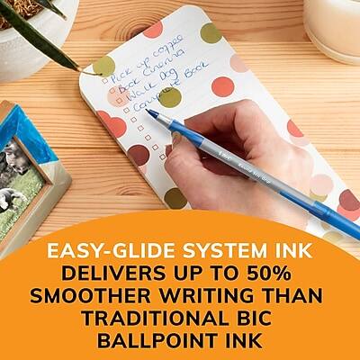 Sure, here is the corrected and grouped text:

---

**EASY-GLIDE SYSTEM INK**

**DELIVERS UP TO 50% SMOOTHER WRITING THAN TRADITIONAL BIC BALLPOINT INK**

---

**Pick up coffee**
- Real Creama
- Real Canela
- Real Agave
- Real Oolong Tea

**Walk the dog**
- Canela
- Canela

---