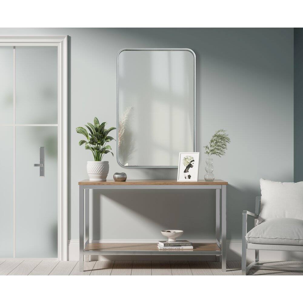 Alt View 7. Elegant Decor - Contour Metal Rectangle Mirror 20x30 in Silver - Silver.