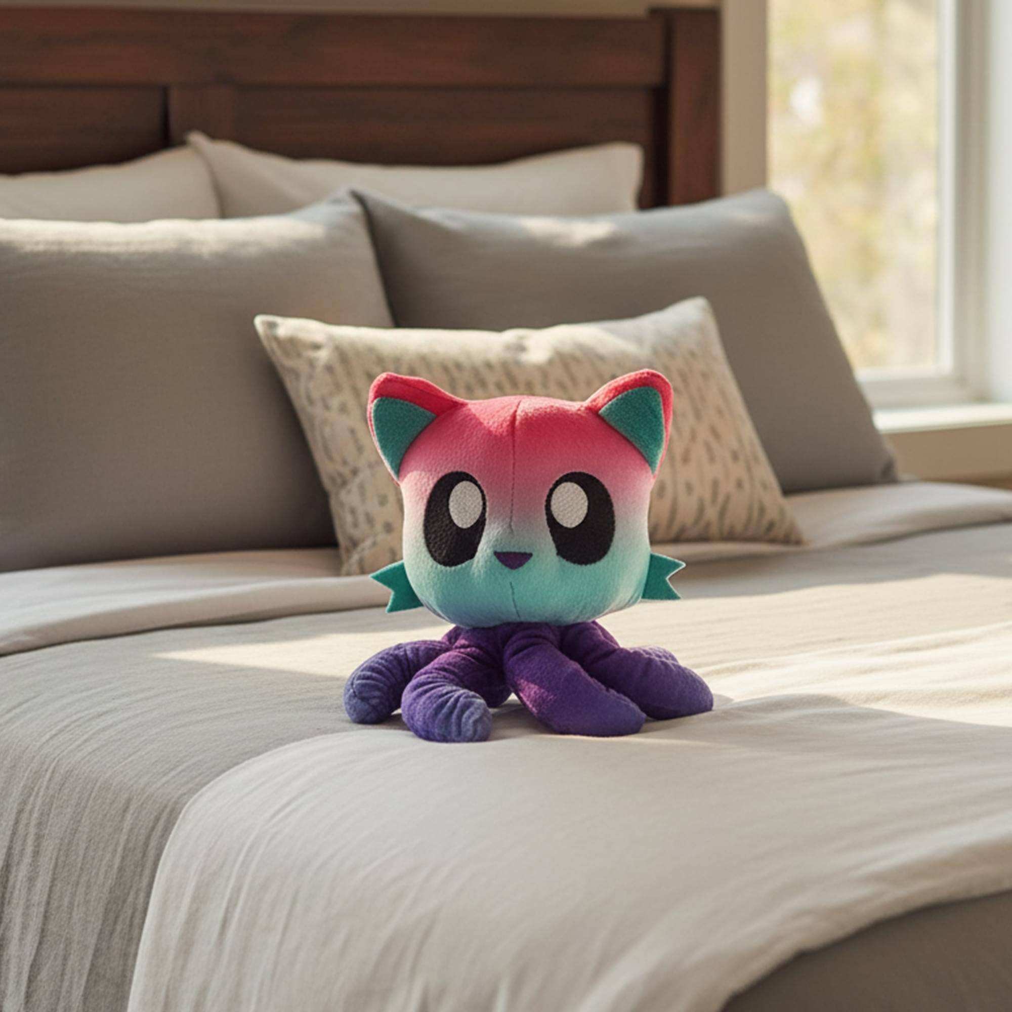 Alt View 4. Tentacle Kitty - Tentacle Kitty Atomic Vibration 6 Inch Little One Plush - Multi-Colored.