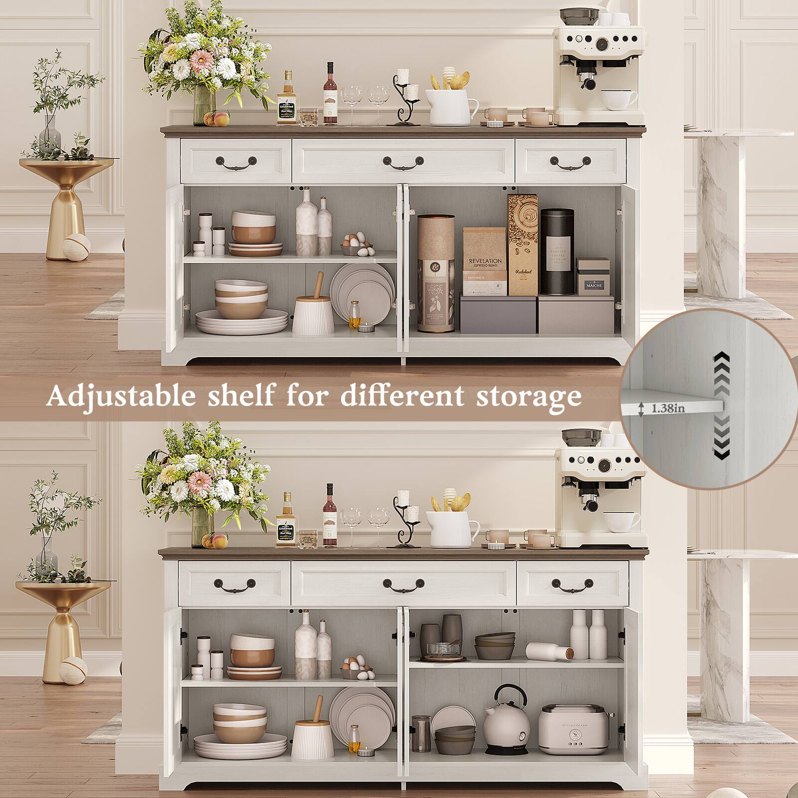 REVELATION - Rubbot  
MEME  
Adjustable shelf for different storage  
1.38in