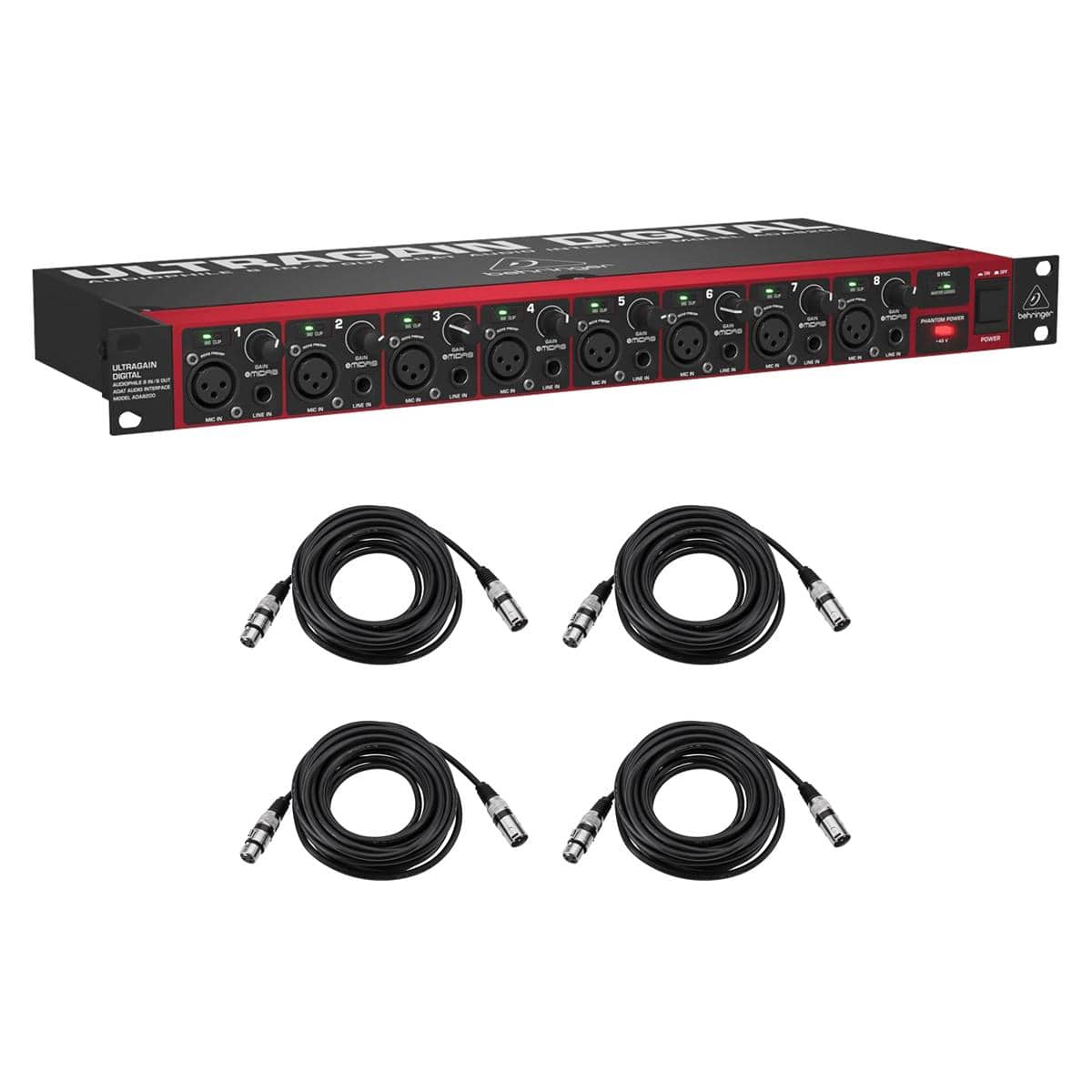 Behringer - Ultragain Digital ADA8200 Audiophile 8 In/8 Out ADAT Audio Interface with MIDAS Mic Preamplifiers with 4x 25' price history on PriceWatchPro