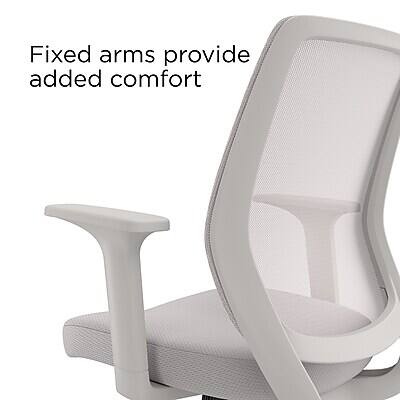 Fixed arms provide added comfort
