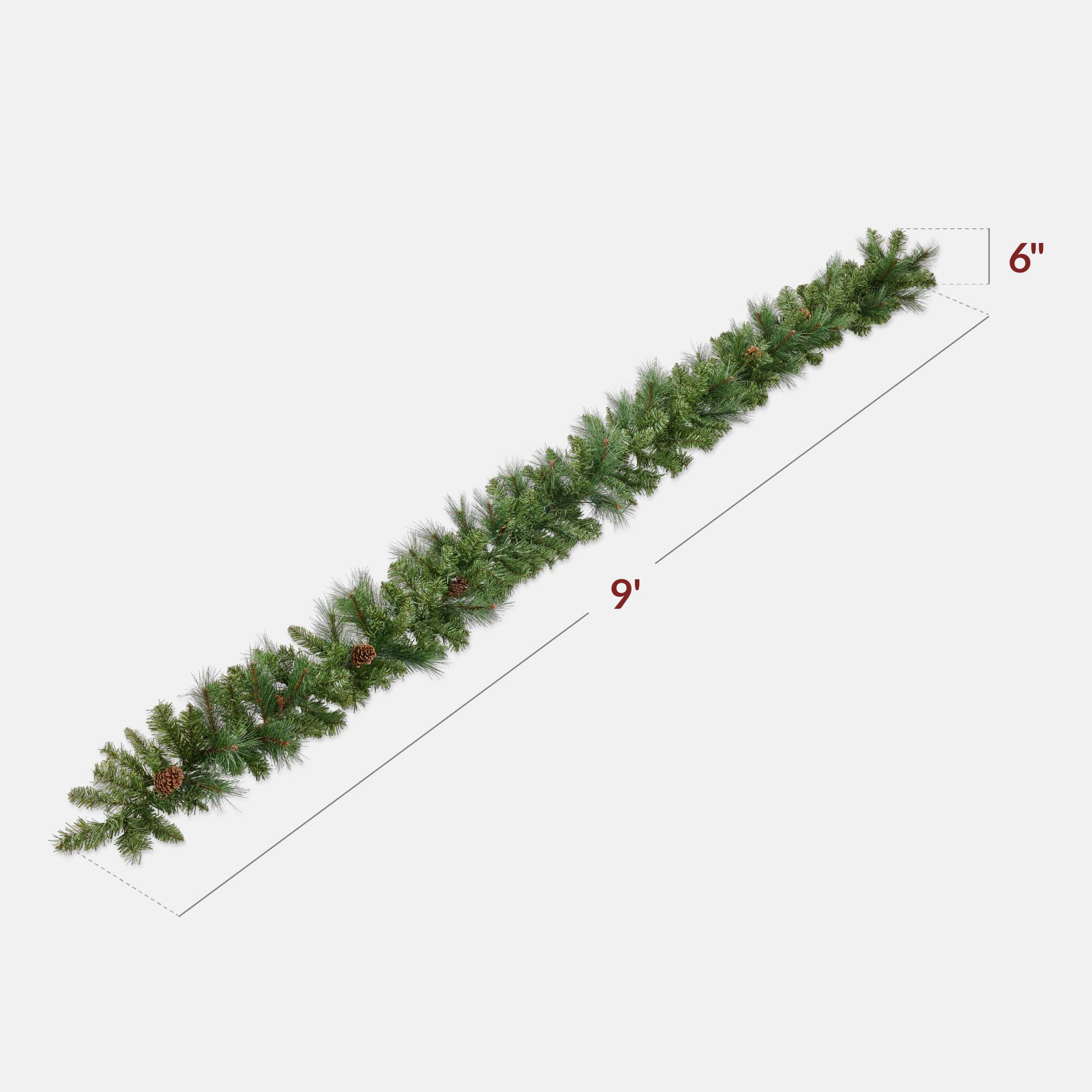 Alt View 1. Best Choice Products - Best Choice Products 9ft Pre-Lit Christmas Garland w/ 50 LED Lights, Pine Cones, Berries - Green/Pinecones.