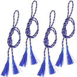 Sunnydaze - Rope Indoor and Outdoor Curtain Tiebacks - Set of 4 - Blue
