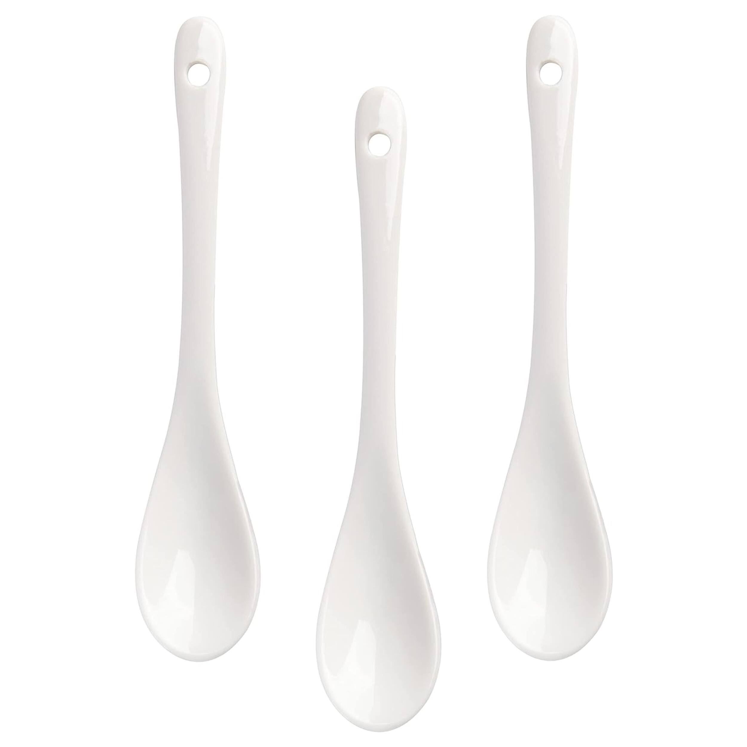 Back. Gibson - Gibson Gracious Dining 10 Piece Fine Ceramic Condiment Jars with Bamboo Lids and Spoons in White - White.