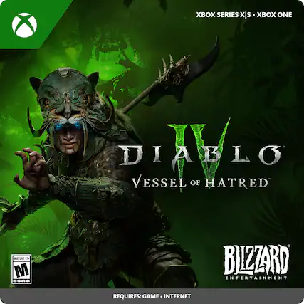 Xbox Series X/S Diablo IV Vessel of Hated Mature 17+ ESRB. Requires: Game and internet. - M (Mature 17+)