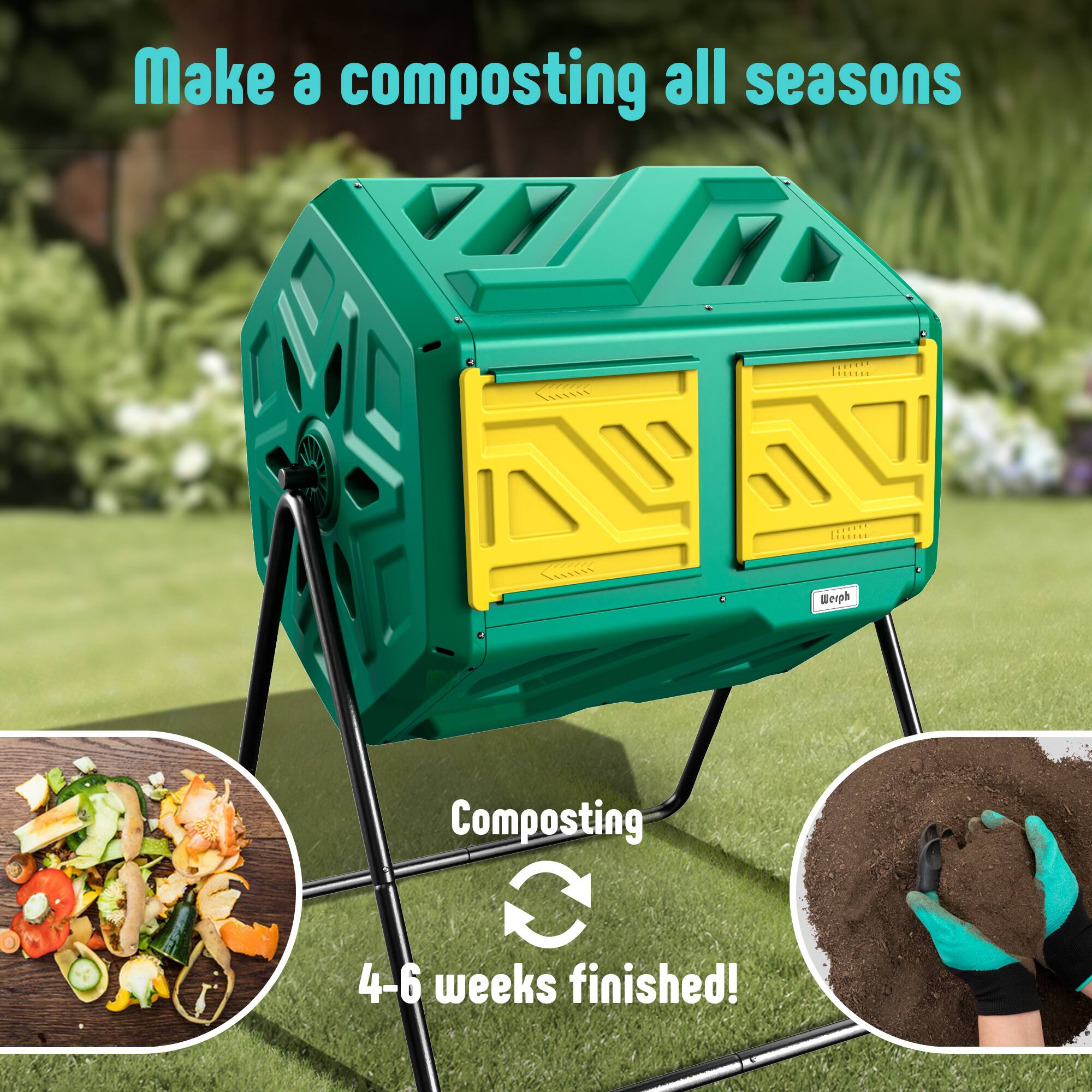 Make a composting all seasons  
Composting  
4-6 weeks finished!
