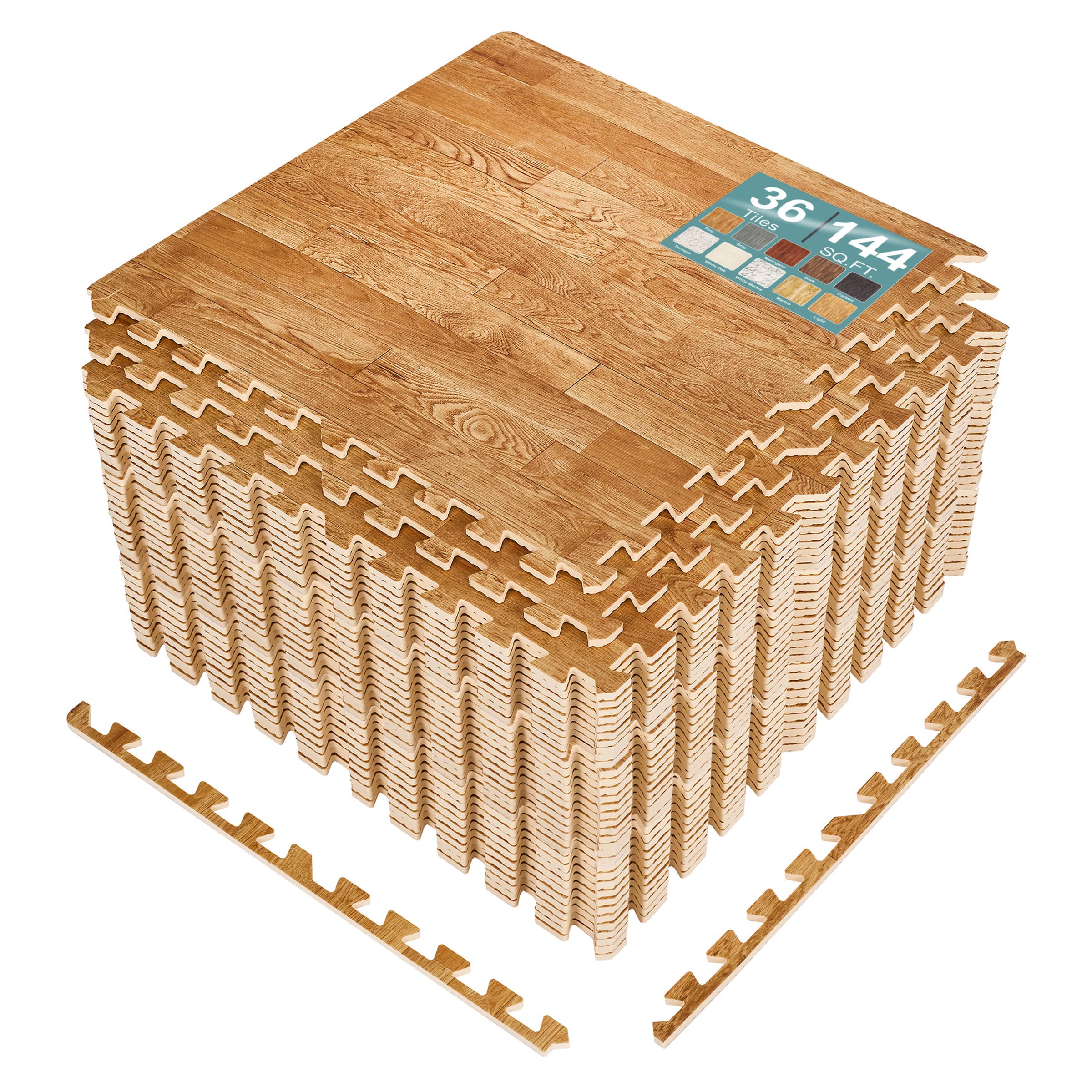Sorbus - 144 Sq. Ft. Wood Grain Floor Tiles Foam Mat EVA Interlocking Mats Tile 3/8-Inch Thick Flooring Mats w/Borders - Pine price history on PriceWatchPro