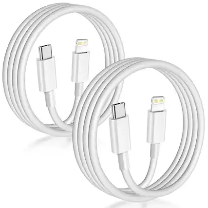Front. Core Tech - USB-C to Lightning MFi Fast Charging Cable Set for iPhone and iPad - White.