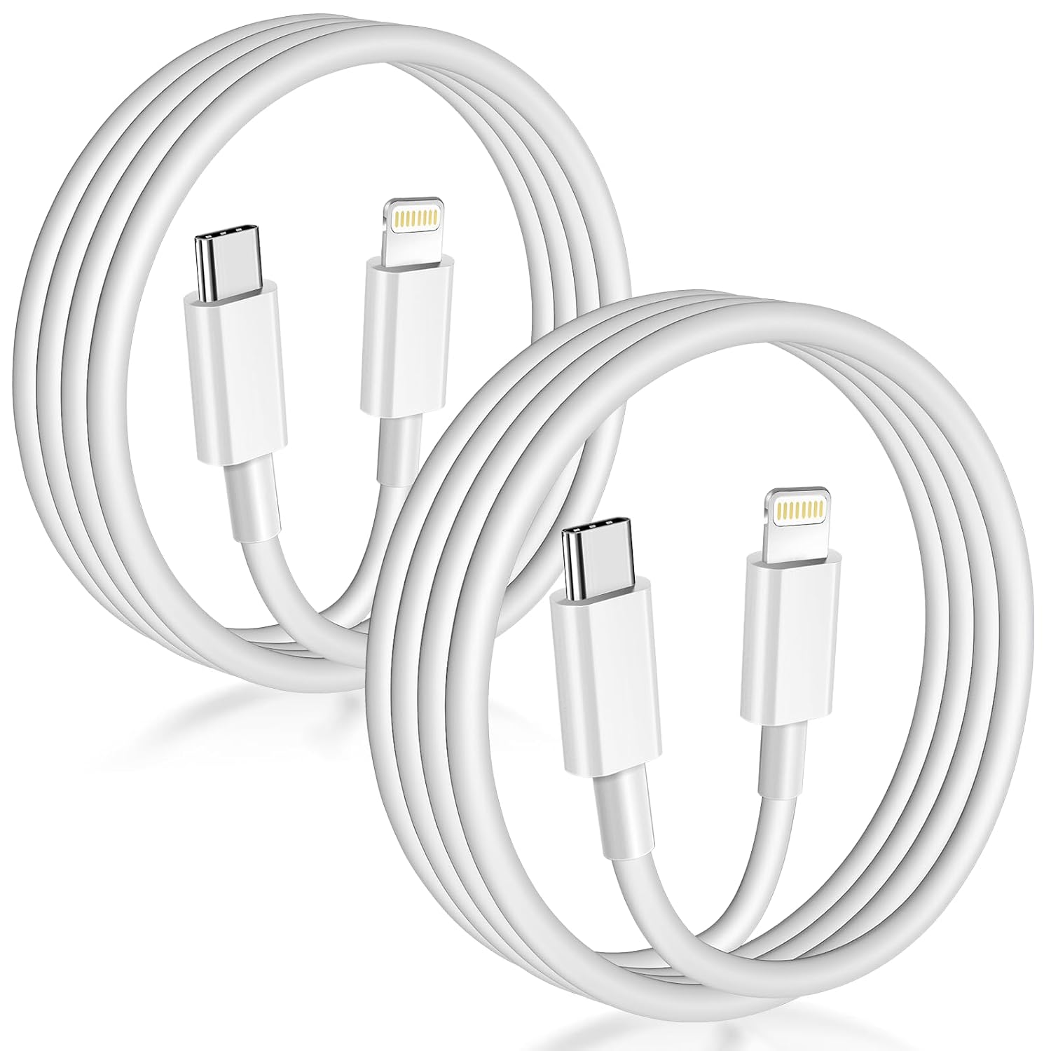 Front. Core Tech - USB-C to Lightning MFi Fast Charging Cable Set for iPhone and iPad - White.
