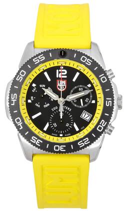 Luminox - Pacific Diver Chronograph Yellow Rubber Strap Dial Swiss Quartz Diver's XS.3145 200M Men's Watch - Black