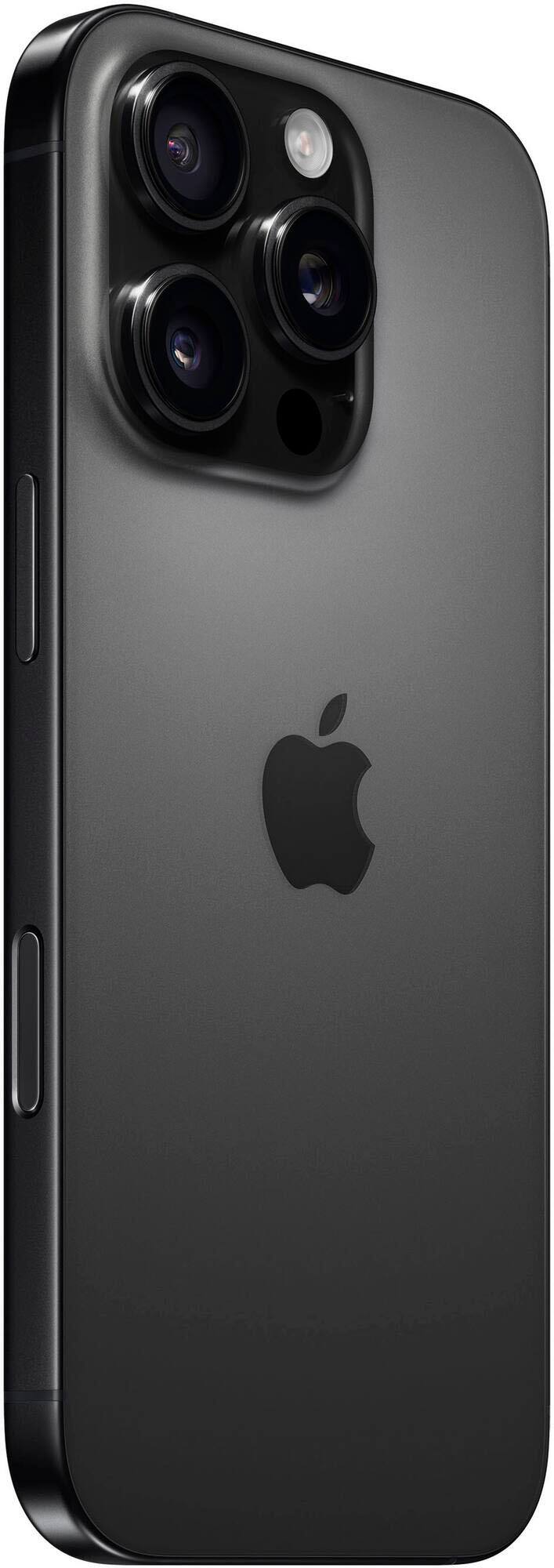 Left. Apple - Pre-Owned Excellent iPhone 16 Pro Max 5G 256GB - Apple Intelligence - (Unlocked) - Black Titanium.
