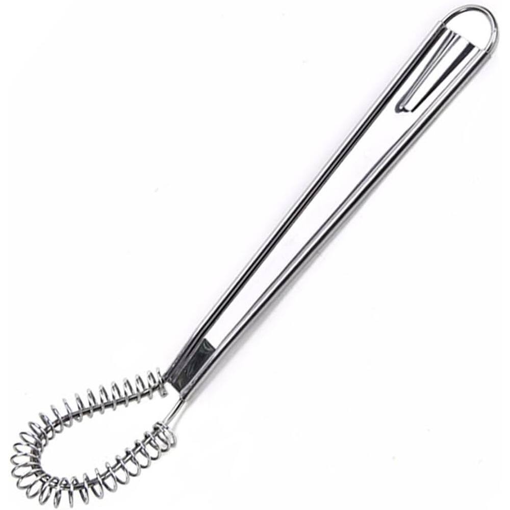 Front. RTMB - Stainless Steel Mini Egg Whisk & Handheld Milk Frother Mixer - Silver.