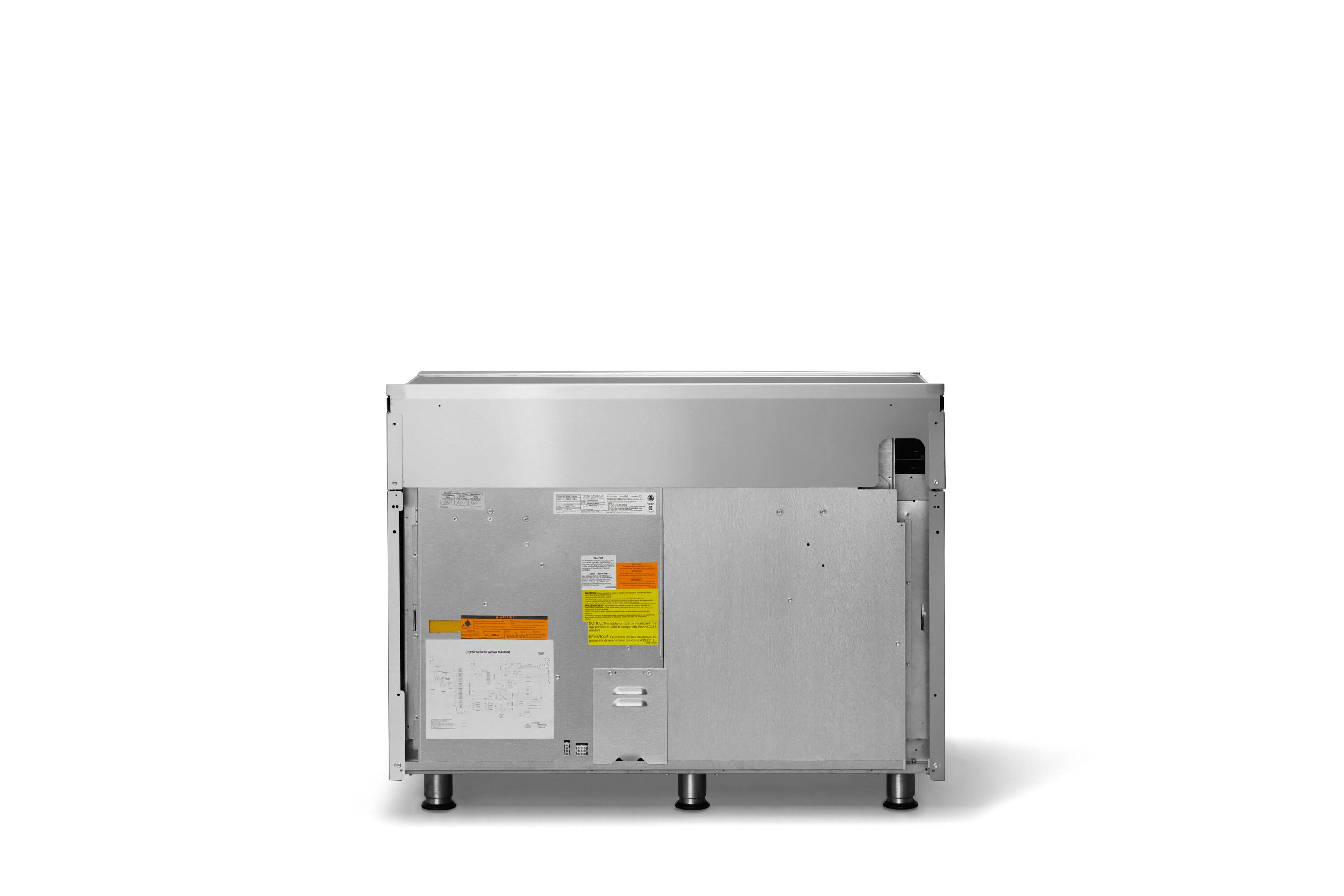 Back. Viking - 48"W. 7.3 Cu.Ft. Pro5S 6 Element Freestanding Electric Induction Convection Range - Stainless Steel - Stainless Steel.