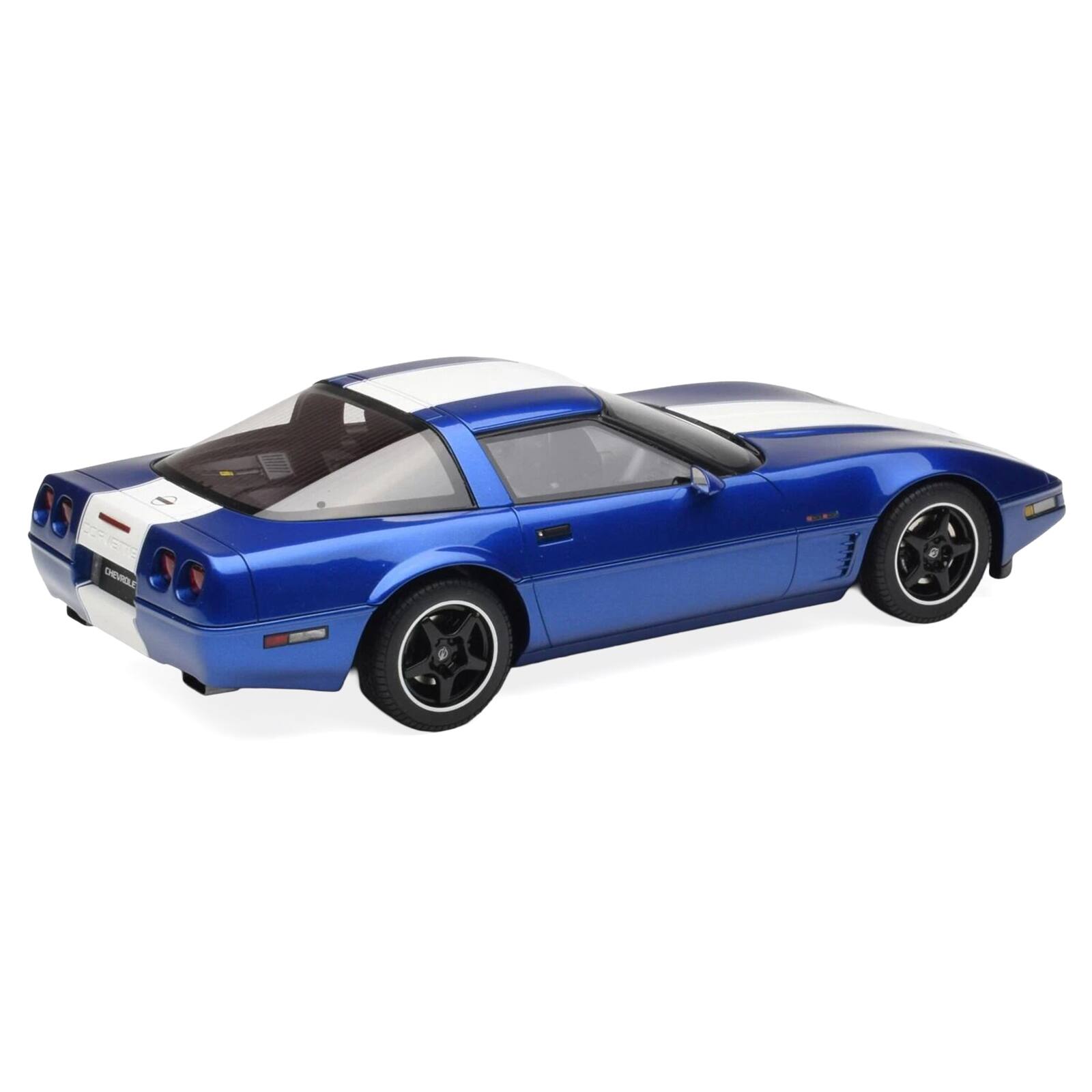 Alt View 4. GT Spirit - 1996 Chevrolet Corvette C4 Grand Sport Blue Metallic with White Stripe 1/18 Model Car by GT Spirit.