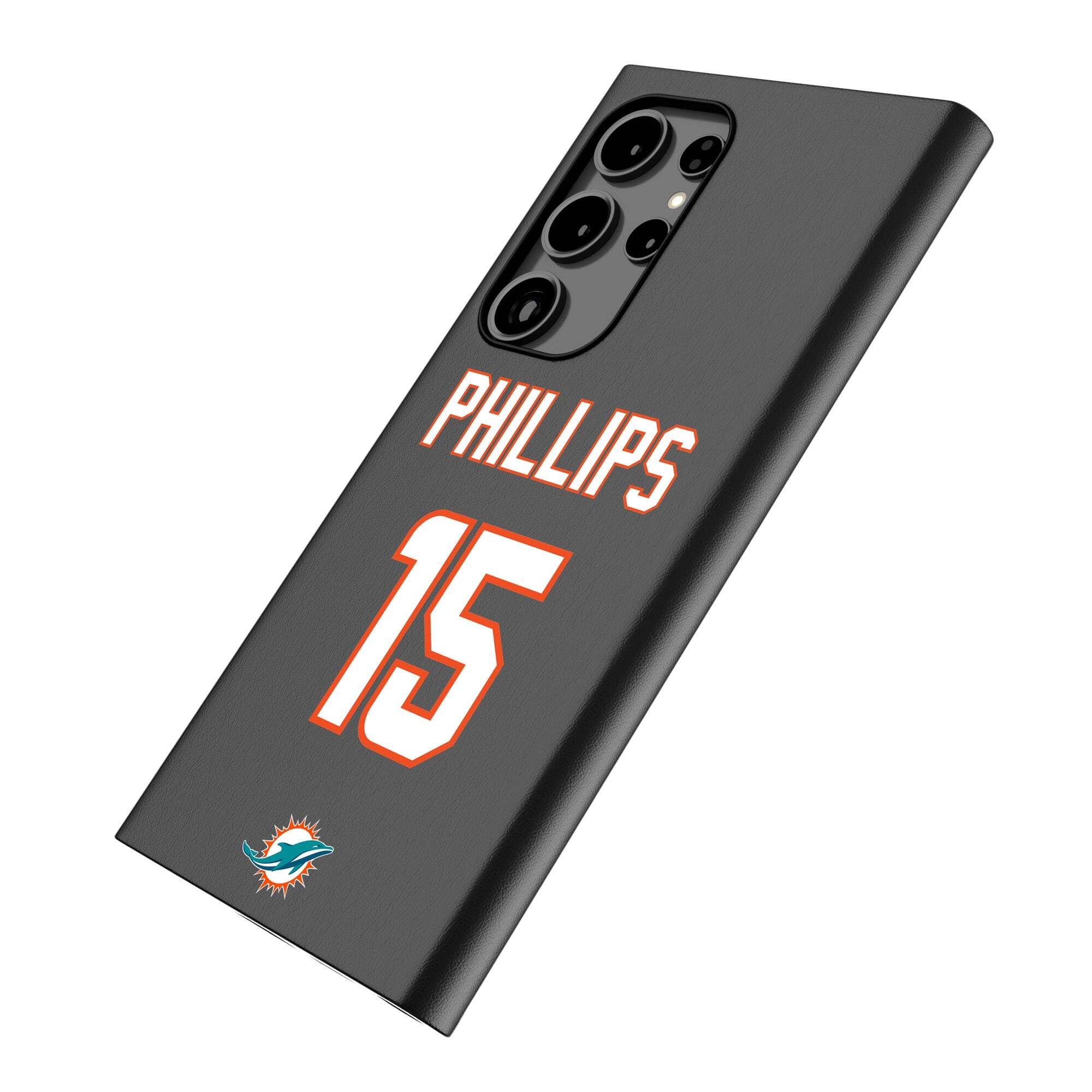 Alt View 1. Keyscaper - Jaelan Phillips Black Miami Dolphins Galaxy Magnetic Bump Case - S24 Ultra - Black.