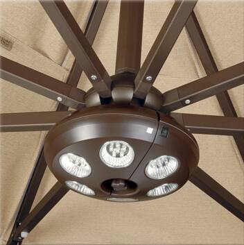 Back. Mondawe - 8" Round Umbrella Light 36 LED Lights - Black.