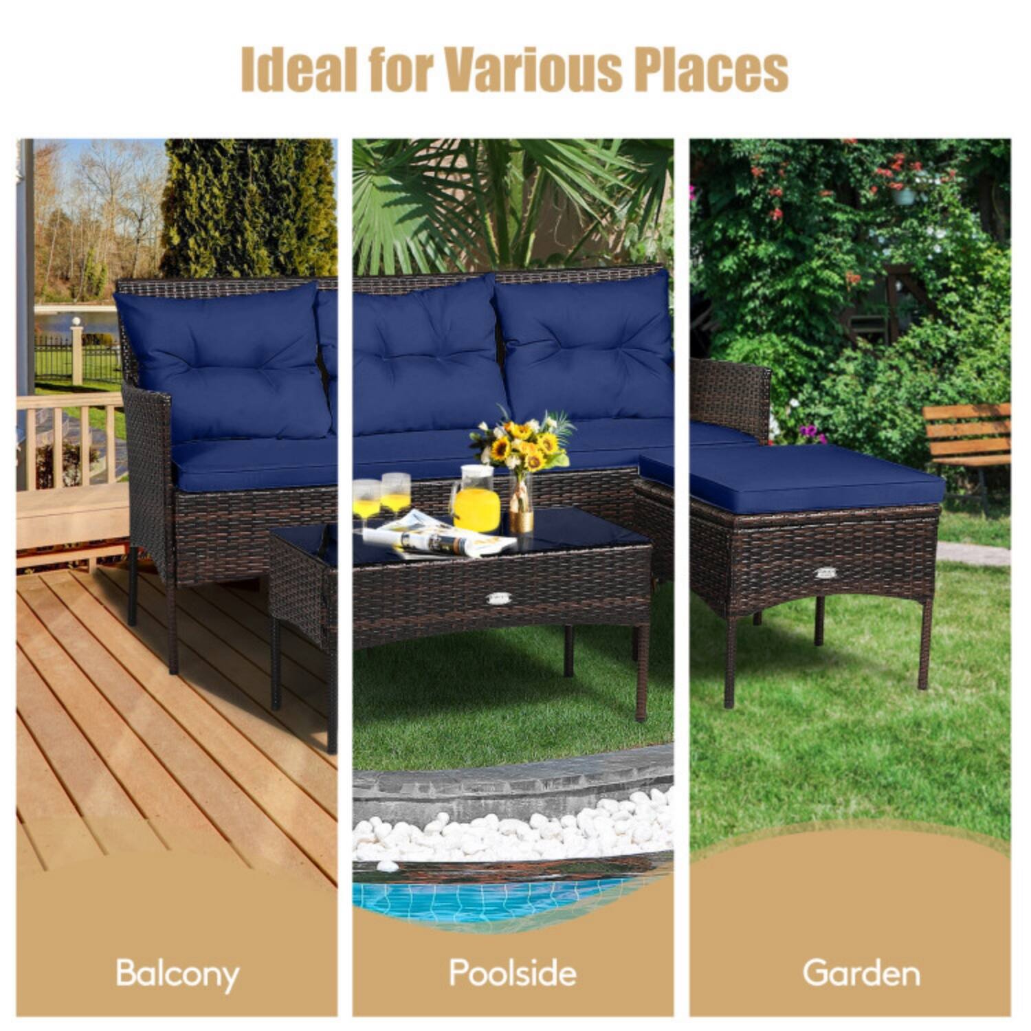 Ideal for Various Places

Balcony  
Poolside  
Garden