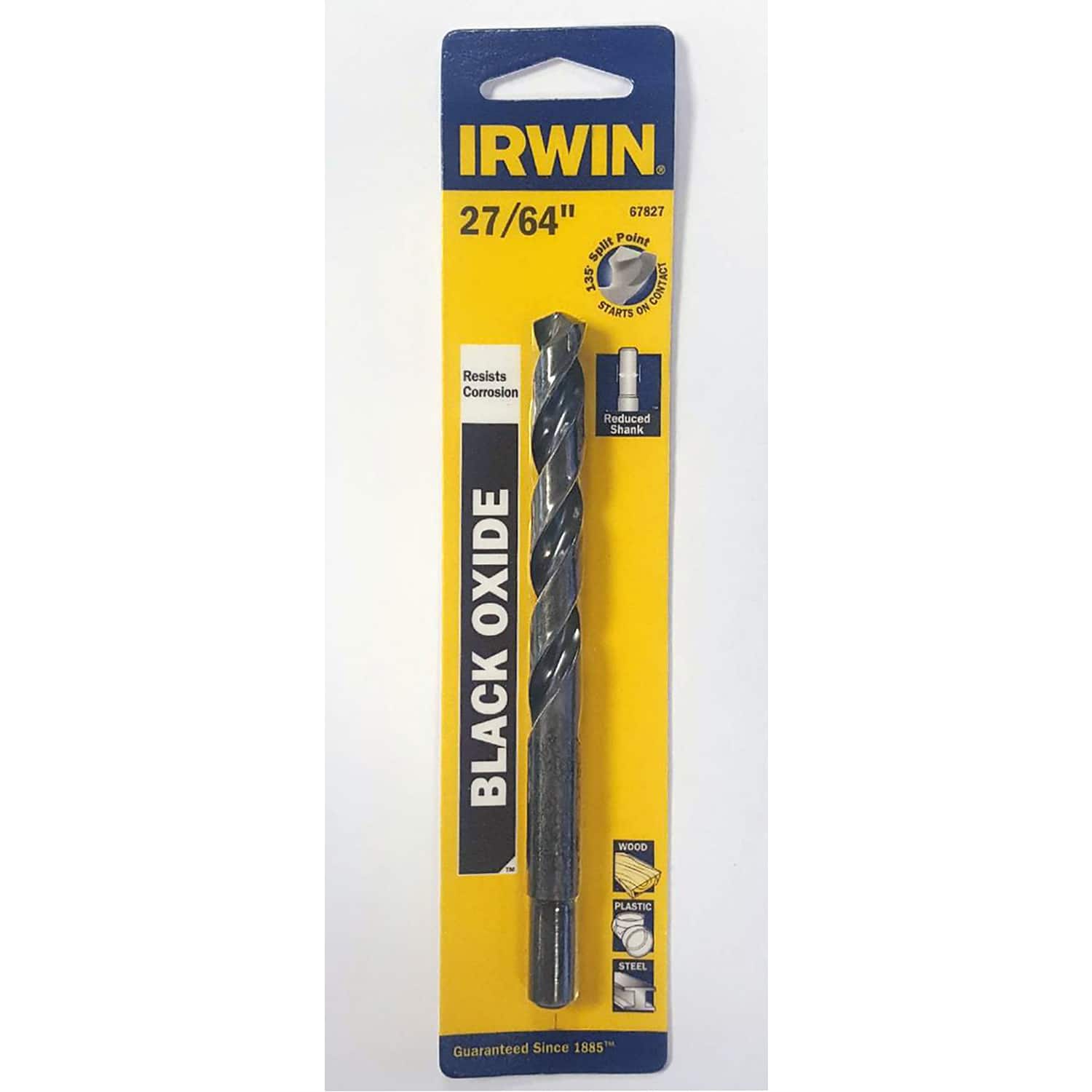Irwin - 27/64  X 5 3/8  L High Speed Steel Jobber Length Drill Bit Reduced Round Shank 1 pc price history on PriceWatchPro
