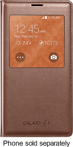  Samsung - S-View Flip Cover for Samsung Galaxy S 5 Cell Phones - Rose Gold