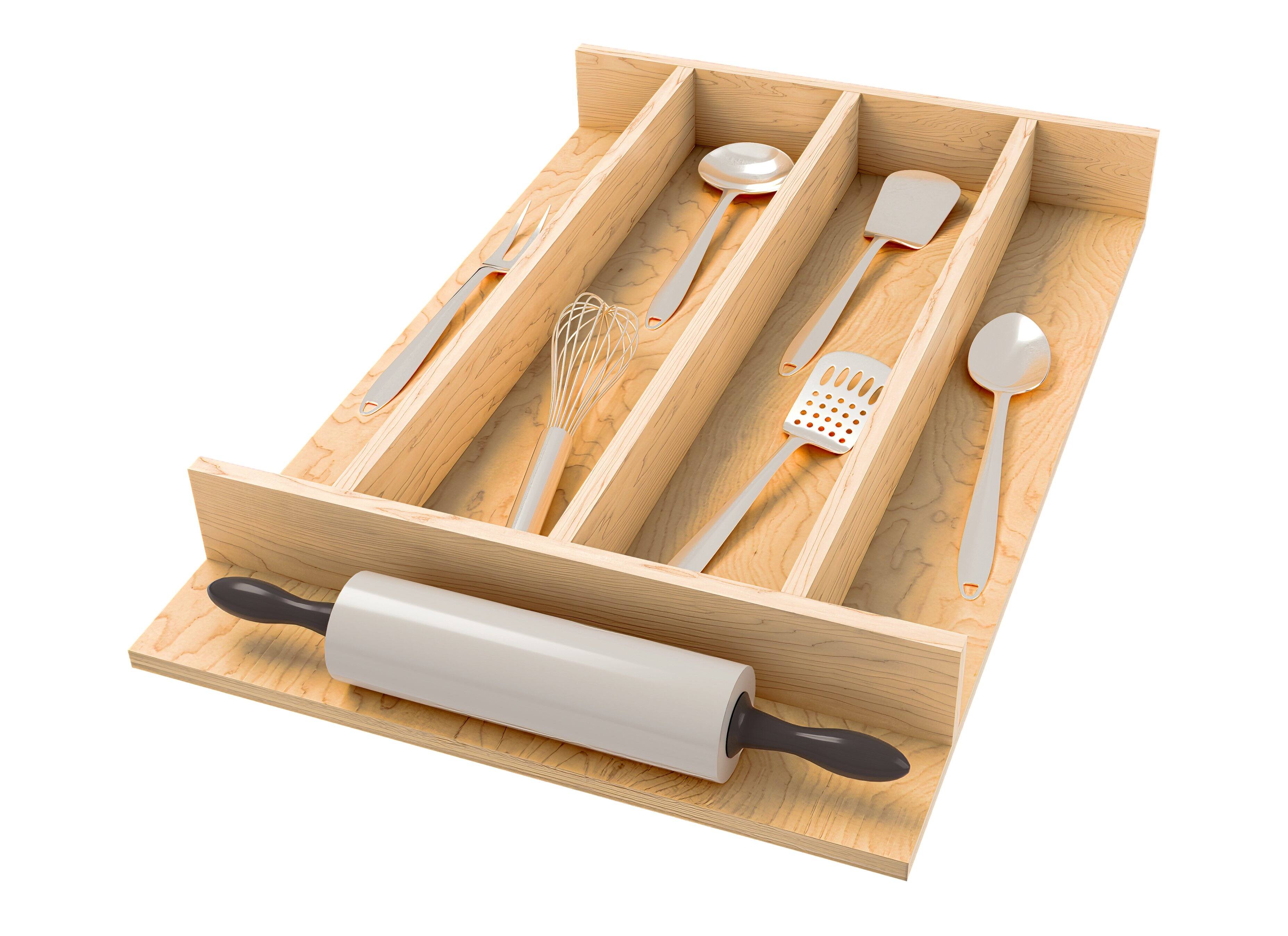 Alt View 1. Rev-A-Shelf - Rev-A-Shelf Natural Maple Right Size Utensil Drawer Insert, 13-1/4" x 19-1/2" - Light Brown.