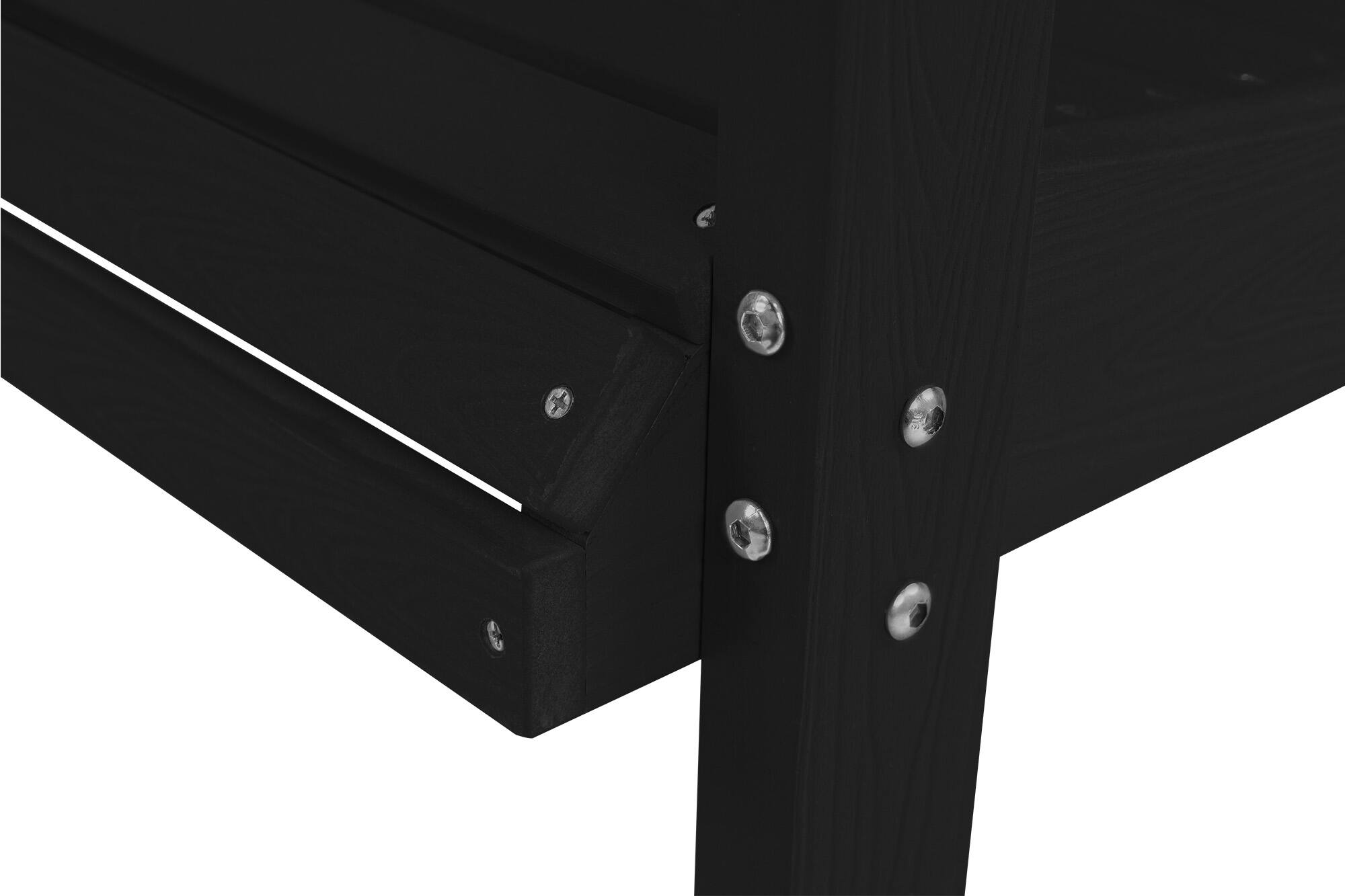 Alt View 4. Fortune Candy - 44" Poly Lumber Outdoor Garden Bench, All-Weather HIPS Patio Seating for Porch, backyard, Garden (2-Seat) - Black.