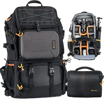 advanced camera and laptop backpack Manfrotto Fast III Professional for Reflex/Mirrorless with Lenses Laptop, with Interchangeable Padded Dividers, Side Access, Tripod Mount : Electronics The internal compartment can be customized as required Camera Bag Professional Camera Backpack