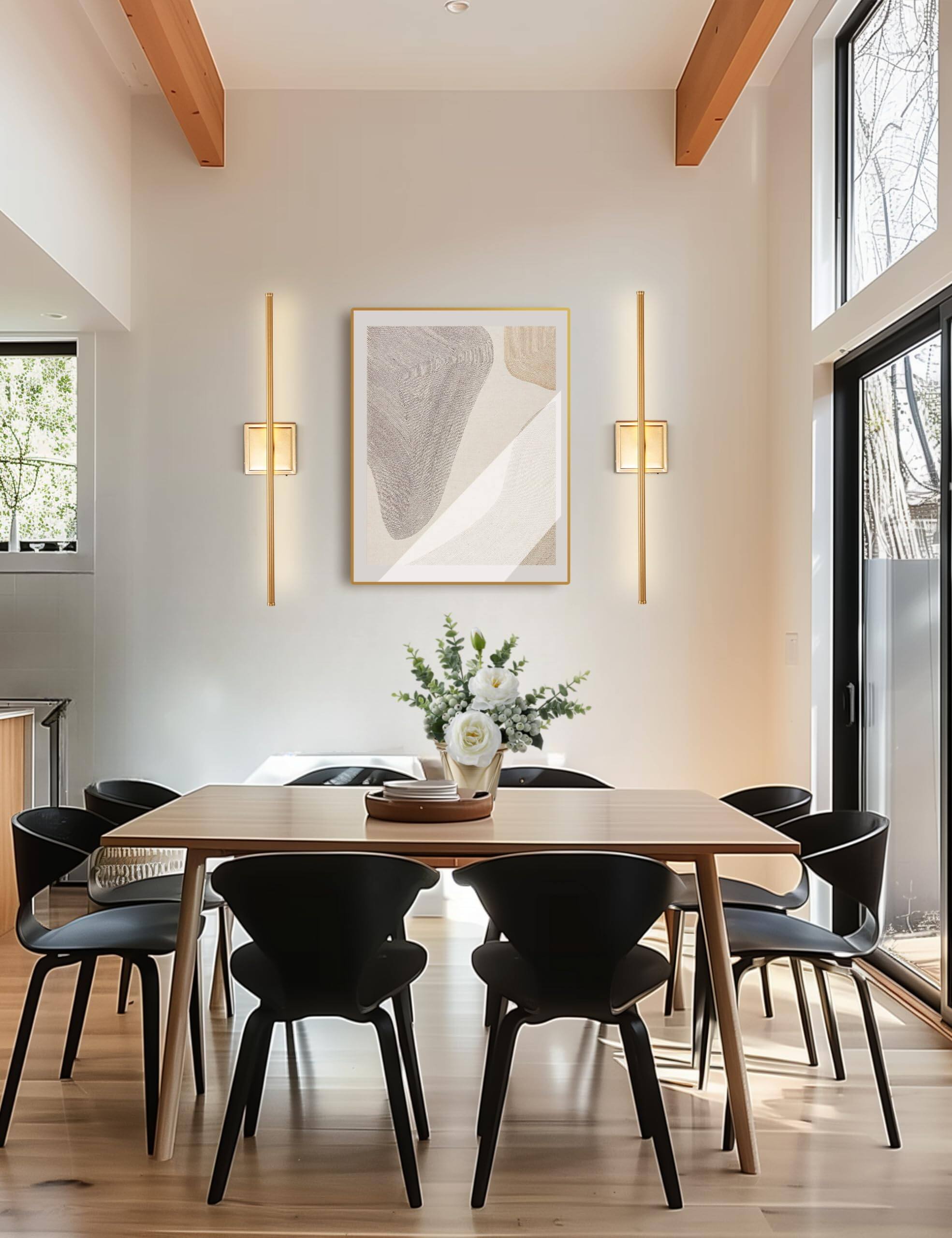 Alt View 2. HM 1810 - Operated Wall Sconces Set Of Dimmable Sconce With Remote Control rotate Rechargeable Inch Wireless Lights F - Black 23.7 inch.