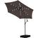 Alt View 2. Ainfox - Ainfox 10FT Solar LED Outdoor Patio Yard Offset Umbrella with Cross Base for Market,Garden,Deck,Backyard,Pool,with light - coffee.