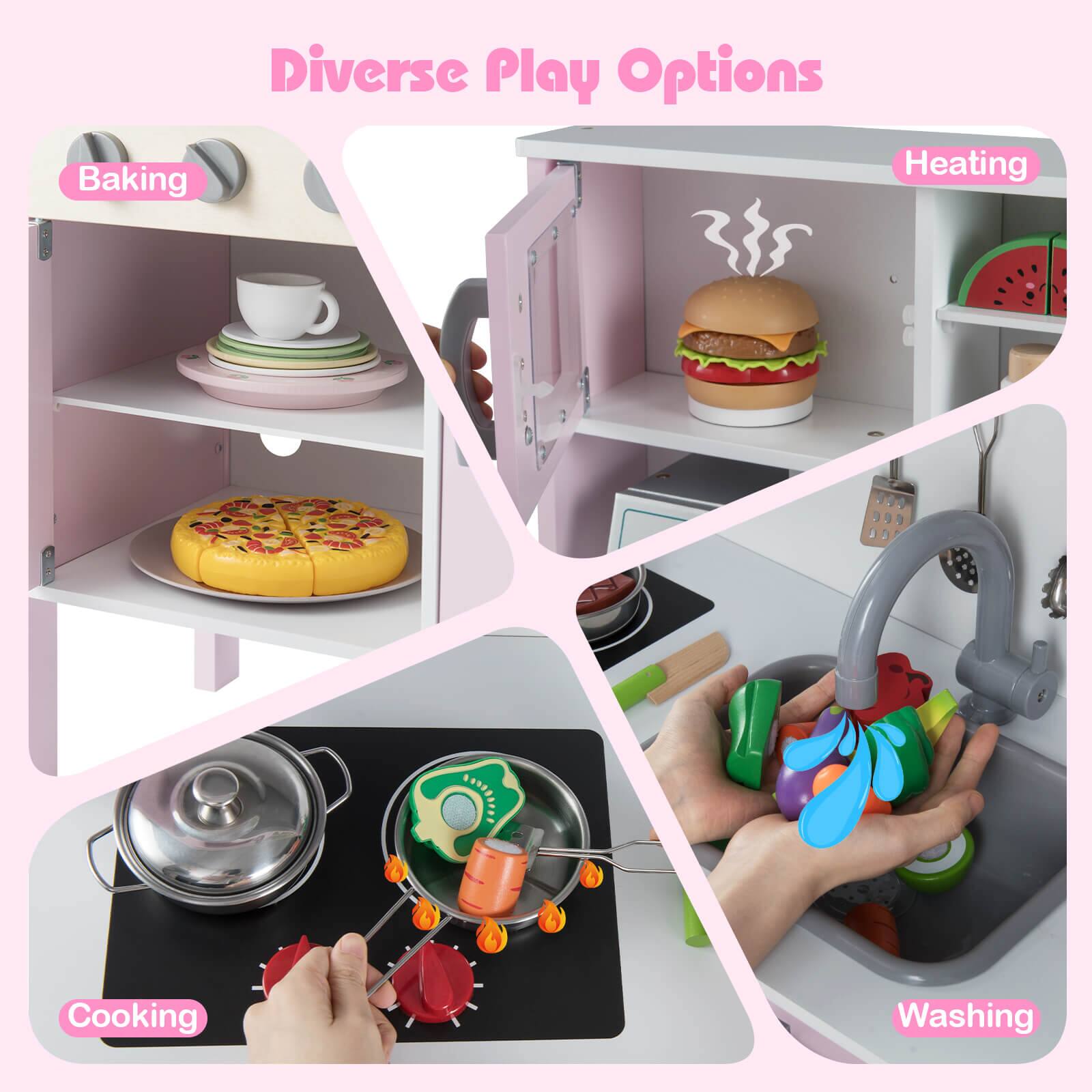 Diverse Play Options

- Baking
- Heating
- Cooking
- Washing