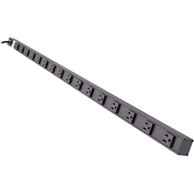 Eaton Tripp Lite Series 16-Outlet Vertical Power Strip, 120V, 15A, NEMA 5-15P, 15 ft. (4.57 m) Cord, 48 in - Black