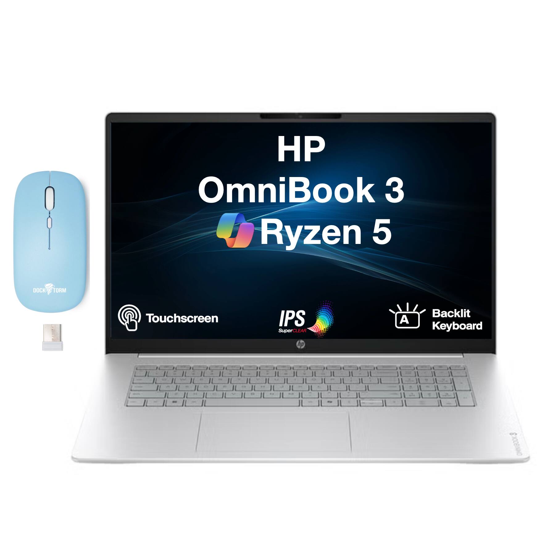 HP OmniBook 3 Ryzen 5  
DOCK TORM  
Touchscreen  
IPS SuperCLEAR  
Backlit Keyboard