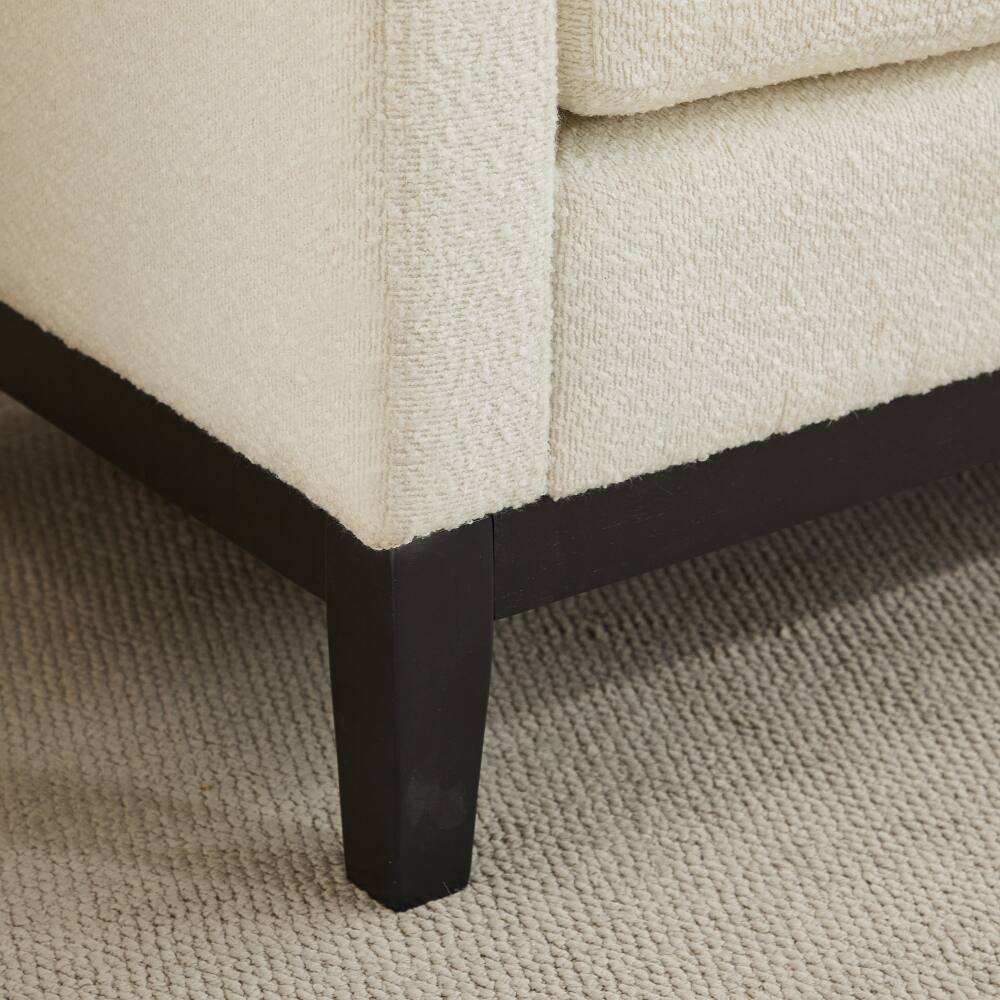 Alt View 4. Ropilly - Ropilly Ivory Boucle End of Bed Bench with Black Wood Frame - Ivory.