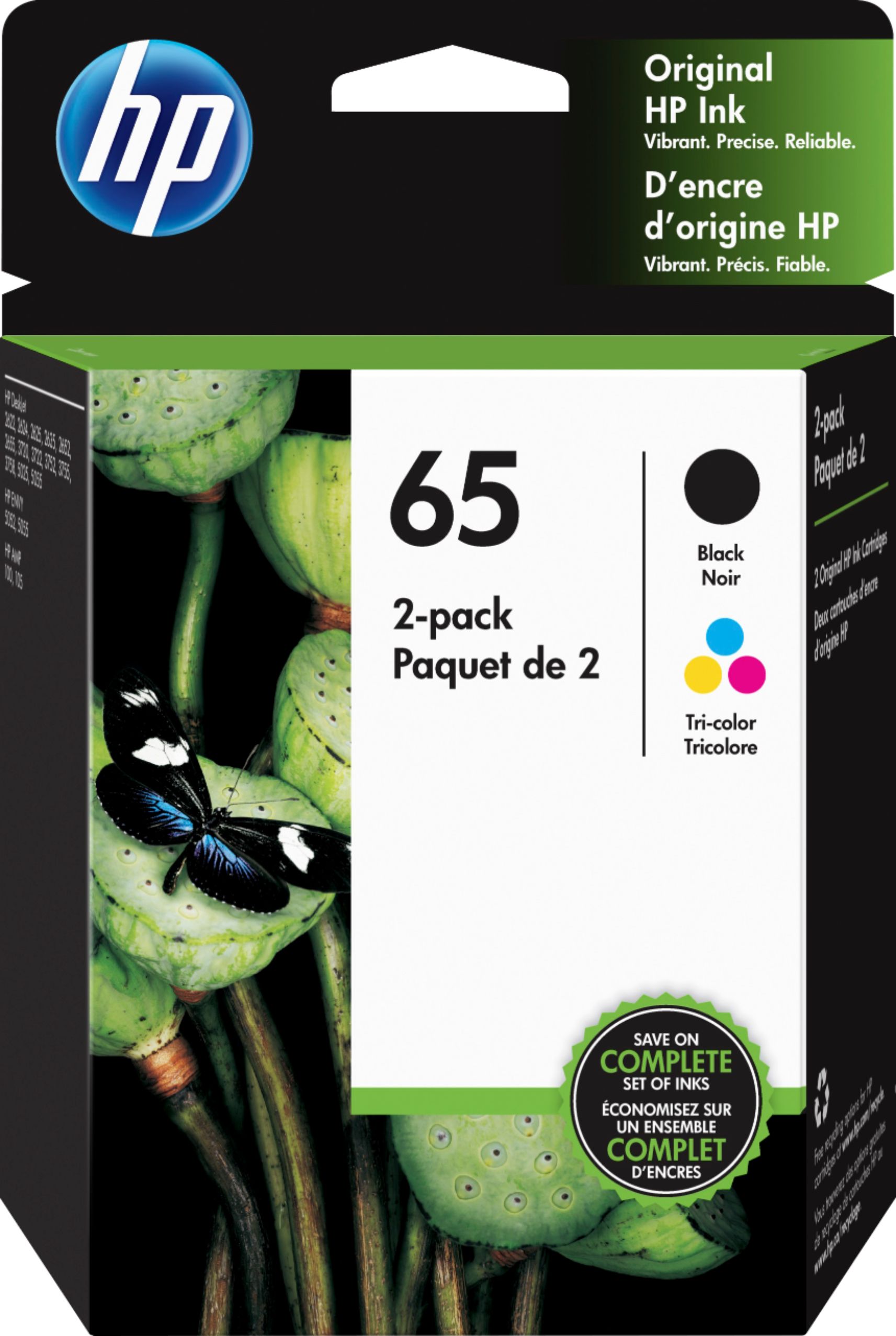 bijl Inleg Bezwaar HP 65 2-pack Standard Capacity Ink Cartridges Black & Tri-Color T0A36AN#140  - Best Buy
