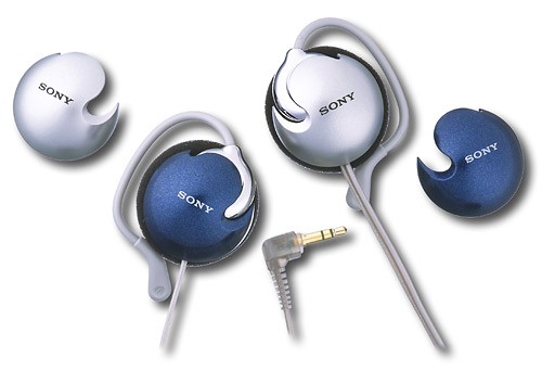  Sony - w.ear Ear Clip Stereo Headphones - Blue/Silver