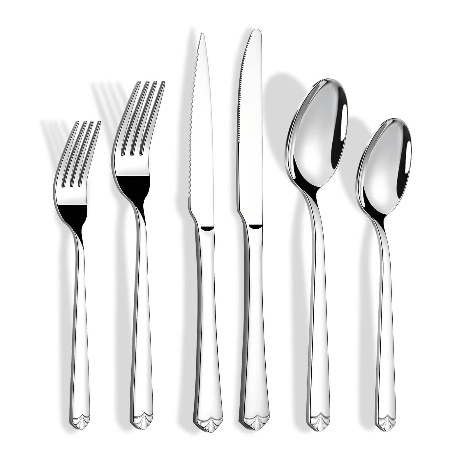 Dazzed Corner - 72 Piece Silverware Set for 12,Stainless Steel Flatware Set - Silver